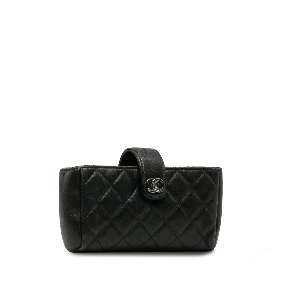 Quilted CC O-Phone Holder Pouch Black - Gaby Paris