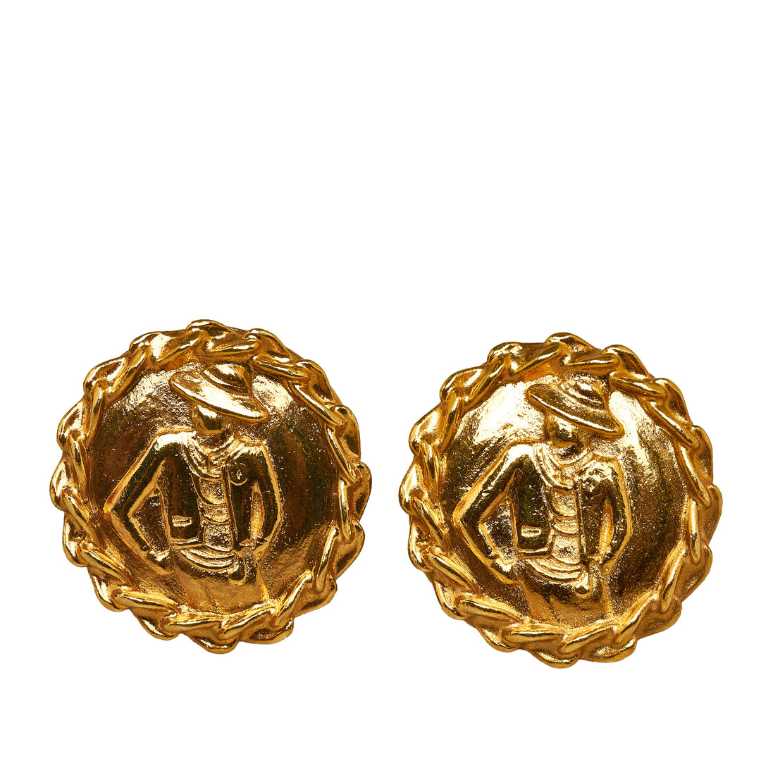 Mademoiselle Clip on Earrings Gold - Gaby Paris