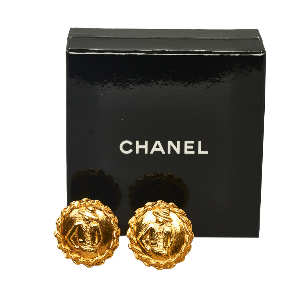 Mademoiselle Clip on Earrings Gold - Gaby Paris