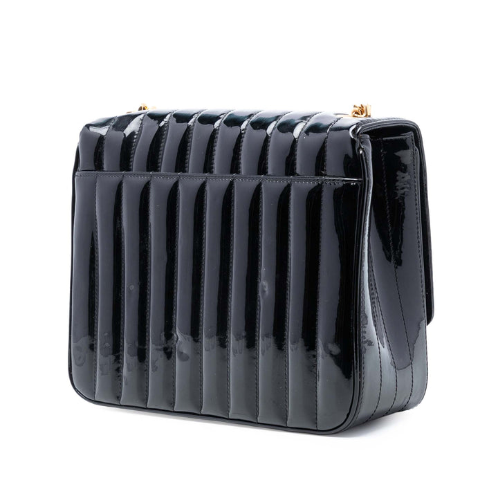 Saint Laurent Large Cuir verni Vicky Sac porté croisé