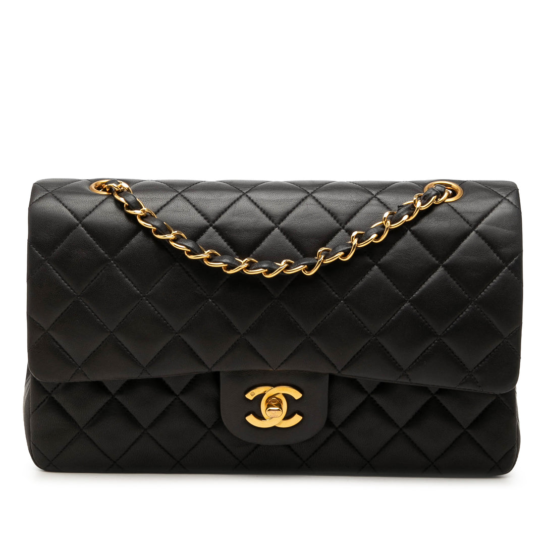 Chanel Classic Double rabat Moyen Cuir d'agneau Noir – vue principale – GABY PARIS