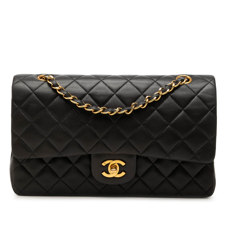 Chanel Classic Double rabat Moyen Cuir d'agneau Noir – vue principale – GABY PARIS