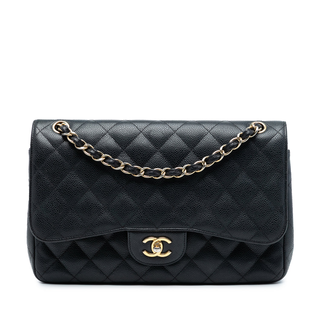 Chanel Jumbo Classic Caviar Double rabat