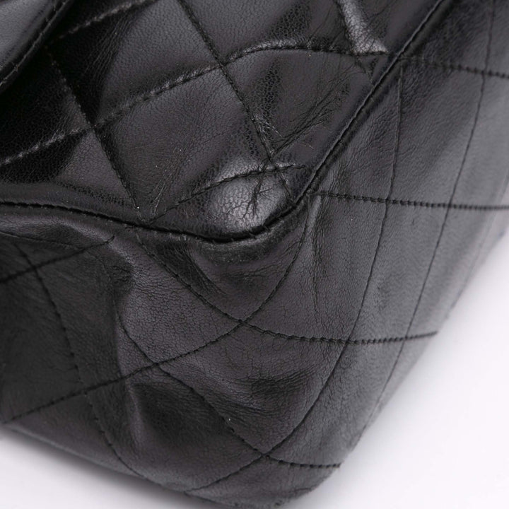 Medium Classic Lambskin Double Flap Black - Gaby Paris