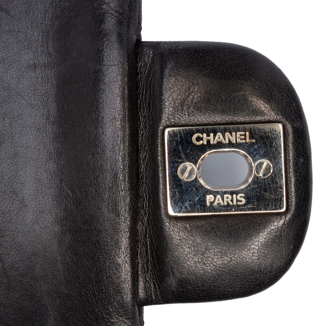 Medium Classic Lambskin Double Flap Black - Gaby Paris