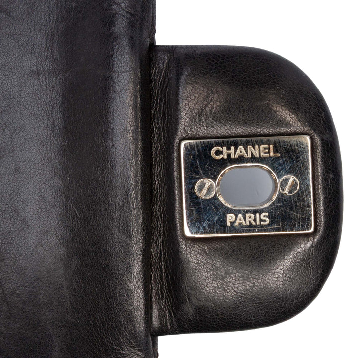 Medium Classic Lambskin Double Flap Black - Gaby Paris