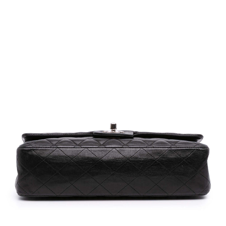 Medium Classic Lambskin Double Flap Black - Gaby Paris