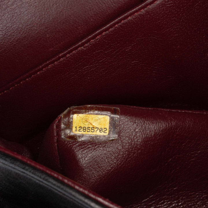 Medium Classic Lambskin Double Flap Black - Gaby Paris