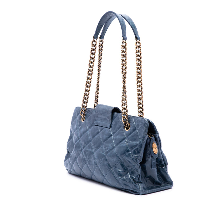 Chanel Matelassé vieilli Reissue 2.55 Sac Cuir de veau Bleu – vue 2 – GABY PARIS