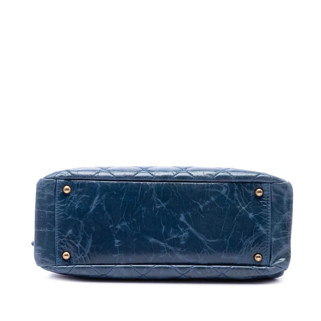 Chanel Matelassé vieilli Reissue 2.55 Sac Cuir de veau Bleu – vue 3 – GABY PARIS