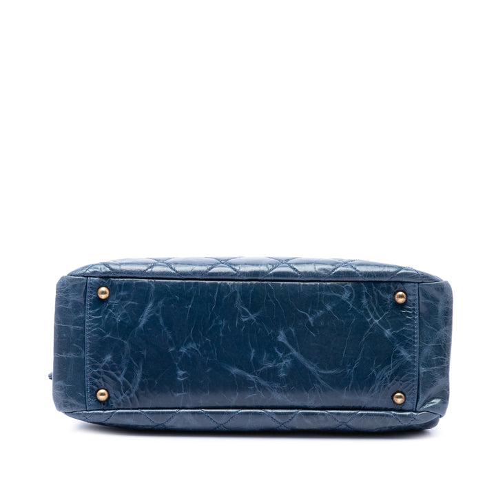 Chanel Matelassé vieilli Reissue 2.55 Sac Cuir de veau Bleu – vue 3 – GABY PARIS