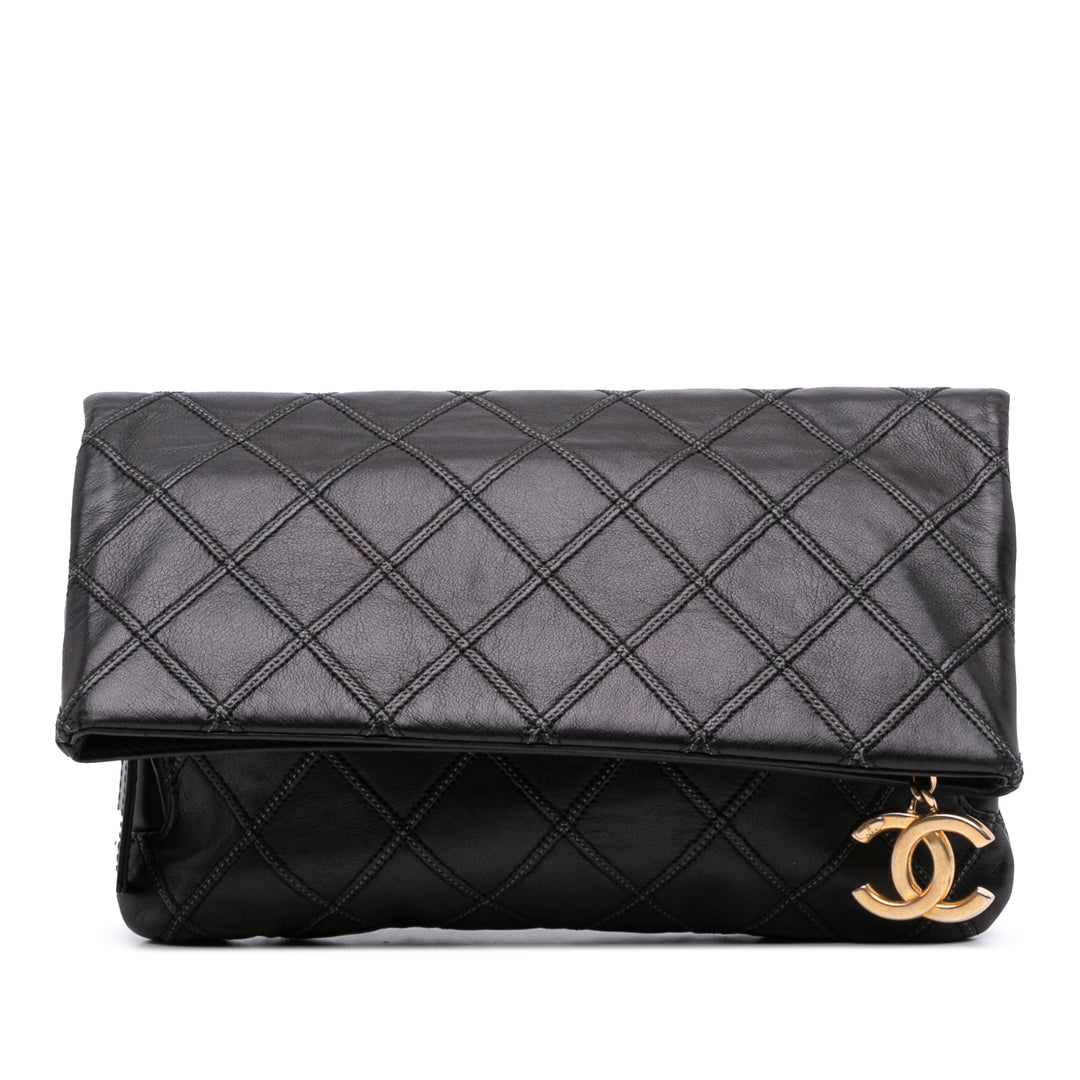 Chanel Quilted Cuir d’agneau Leather Pochette Noir – GABY PARIS Authentique