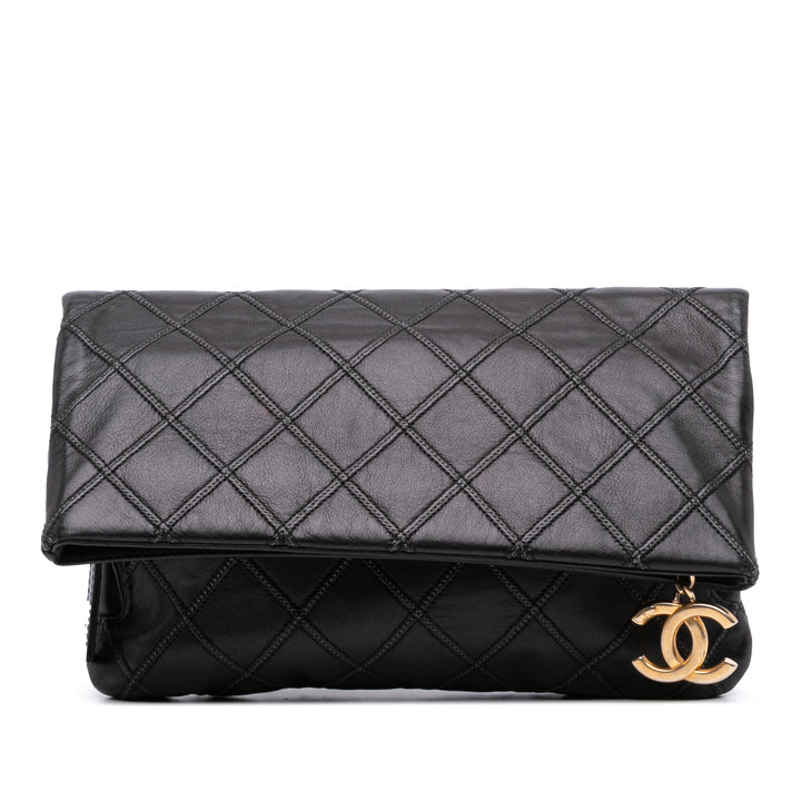 Chanel Quilted Cuir d’agneau Leather Pochette Noir – GABY PARIS Authentique