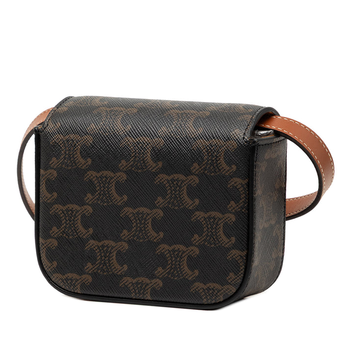 Celine Mini Triomphe Coated Toile Claude Sac porté croisé