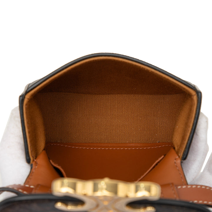 Celine Mini Triomphe Coated Toile Claude Sac porté croisé