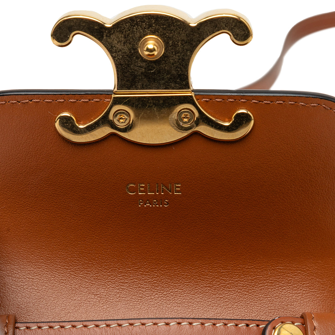 Celine Mini Triomphe Coated Toile Claude Sac porté croisé