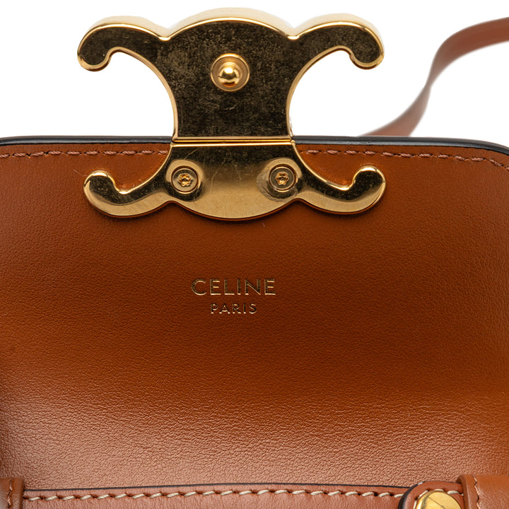 Celine Mini Triomphe Coated Toile Claude Sac porté croisé