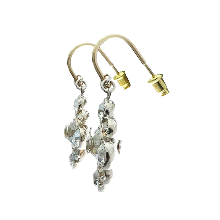 Chanel CC Argenté Plated Crystal Dangle Boucle d’oreilles Argenté