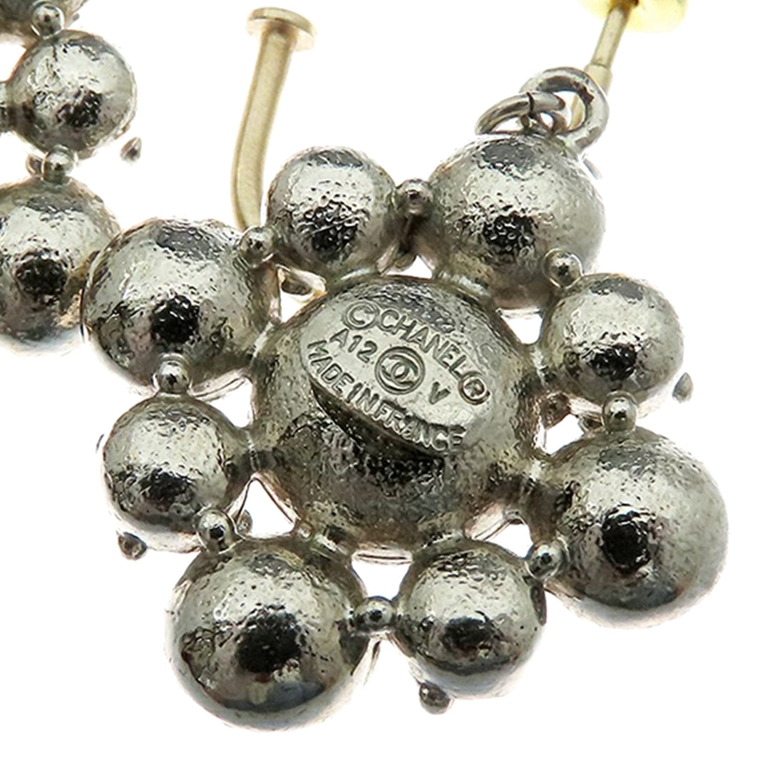 Chanel CC Argenté Plated Crystal Dangle Boucle d’oreilles Argenté