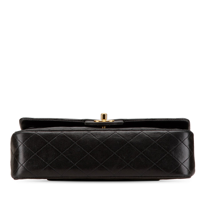 Medium Classic Lambskin Double Flap Black - Gaby Paris