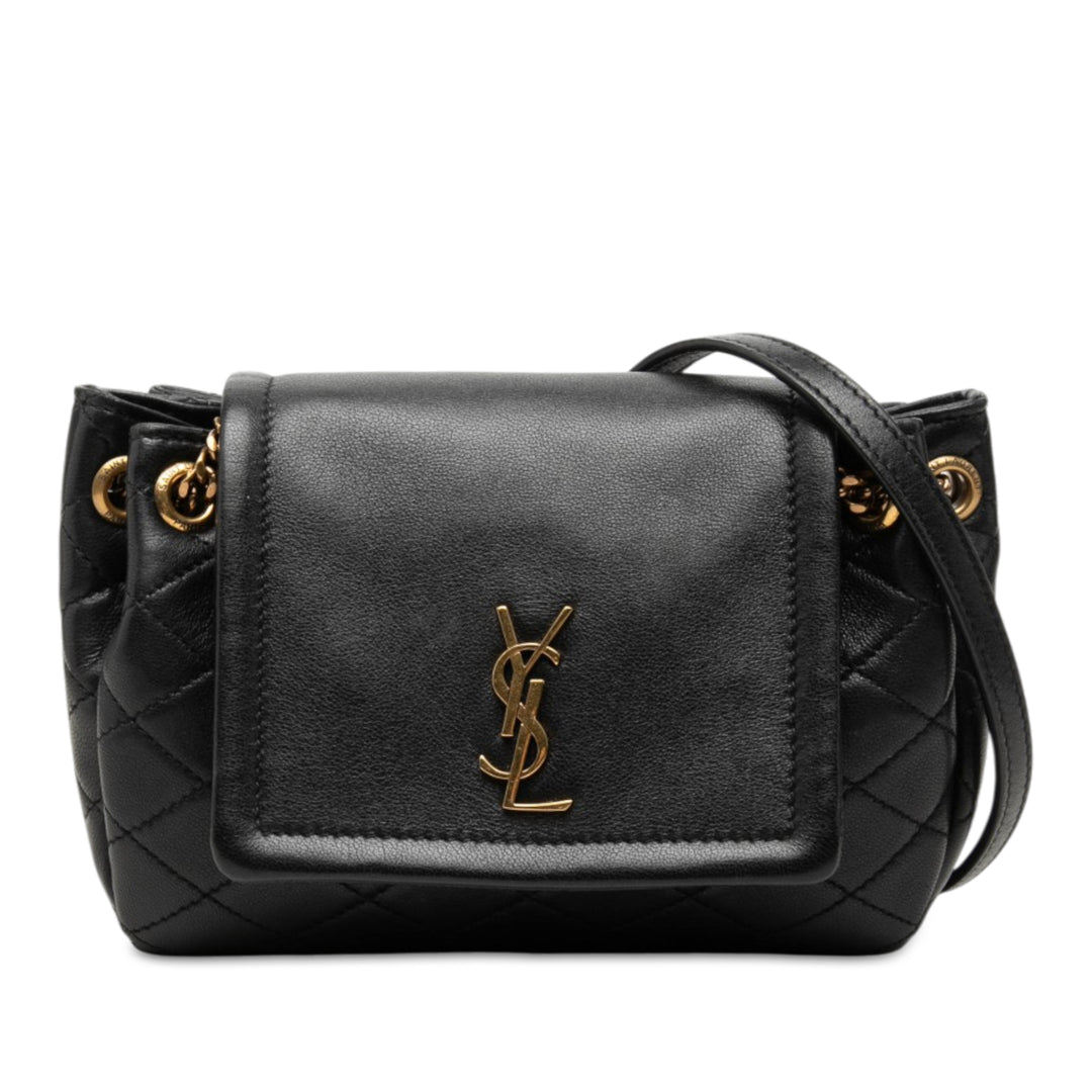 Saint Laurent Matelassé Nolita Sac Mini Cuir d'agneau Noir – vue principale – GABY PARIS