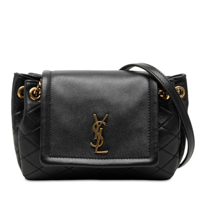 Saint Laurent Matelassé Nolita Sac Mini Cuir d'agneau Noir – vue principale – GABY PARIS