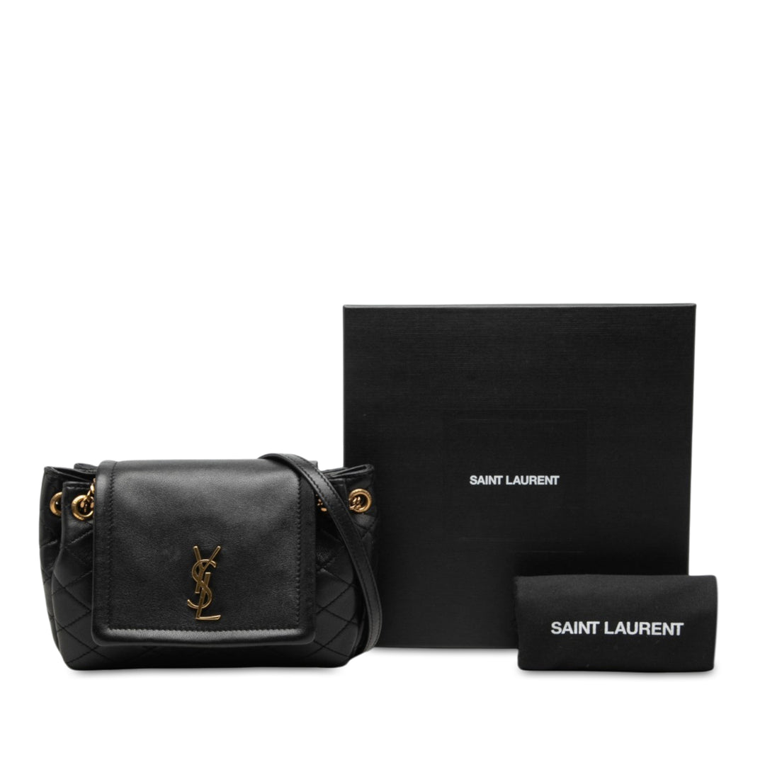 Saint Laurent Matelassé Nolita Sac Mini Cuir d'agneau Noir – vue 7 – GABY PARIS