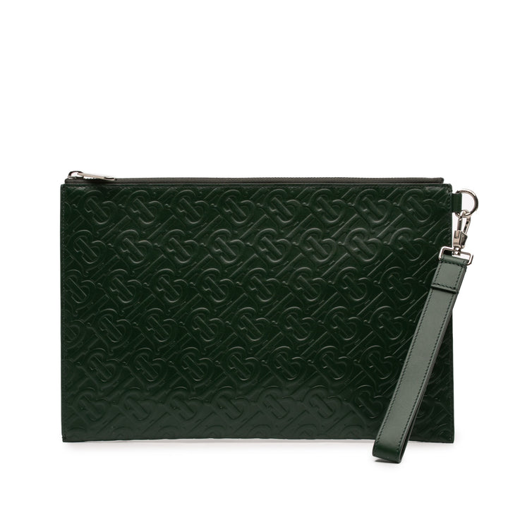 embossé TB Pochette Vert