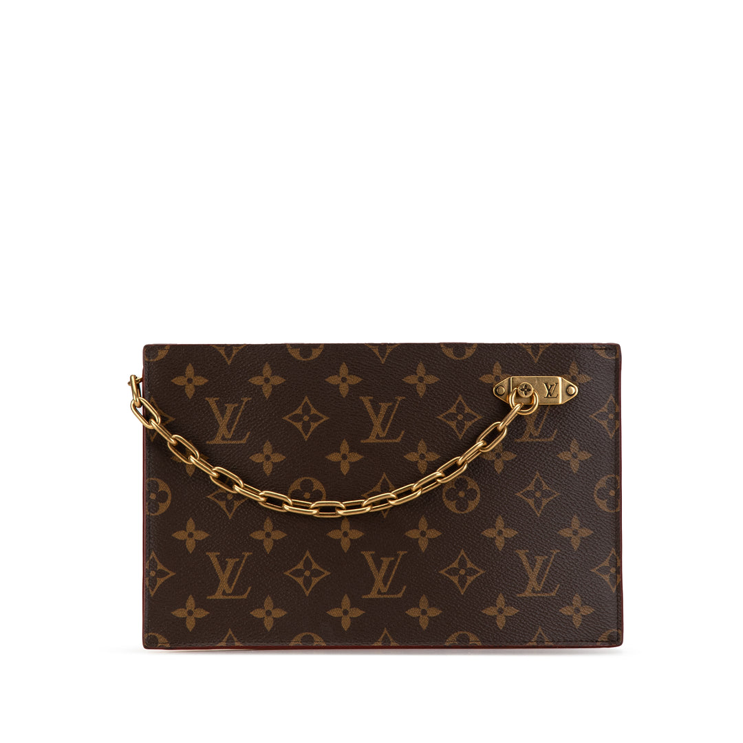 Monogram Legacy Chain Clutch Brown - Gaby Paris