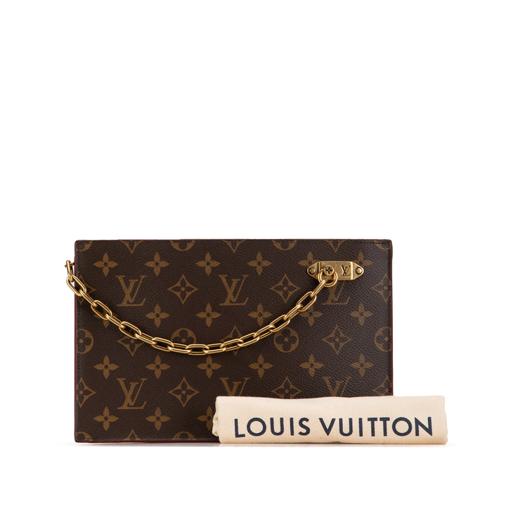 Monogram Legacy Chain Clutch Brown - Gaby Paris