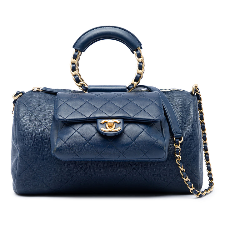 Matelassé et In The Loop Sac bowling Petit Cuir caviar Bleu