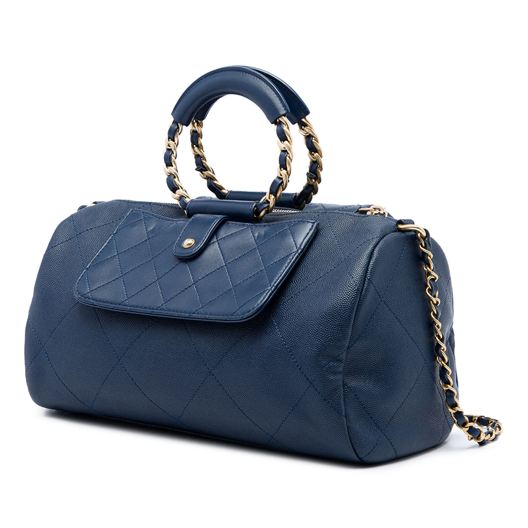 Matelassé et In The Loop Sac bowling Petit Cuir caviar Bleu
