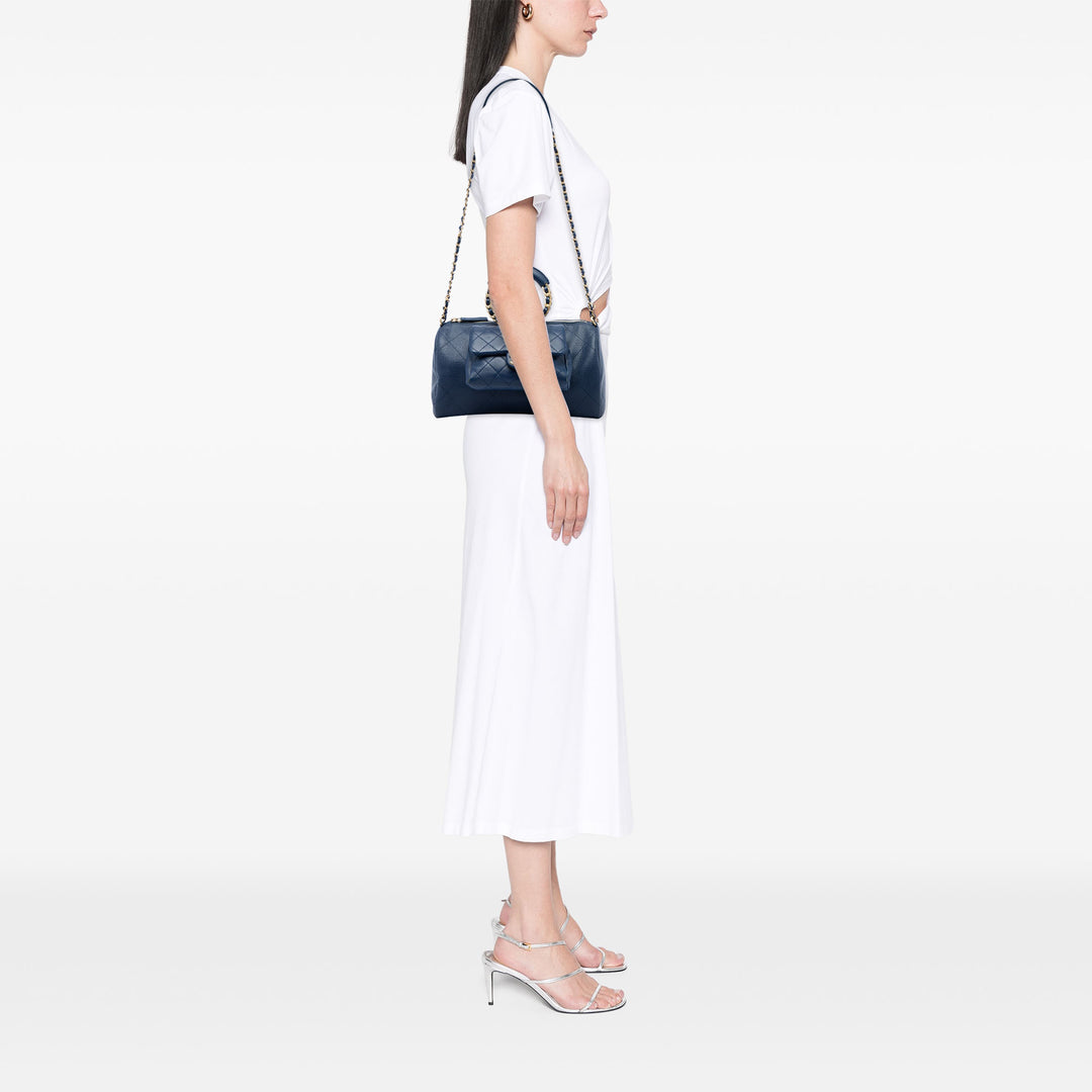 Matelassé et In The Loop Sac bowling Petit Cuir caviar Bleu