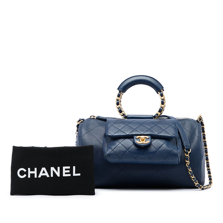 Matelassé et In The Loop Sac bowling Petit Cuir caviar Bleu