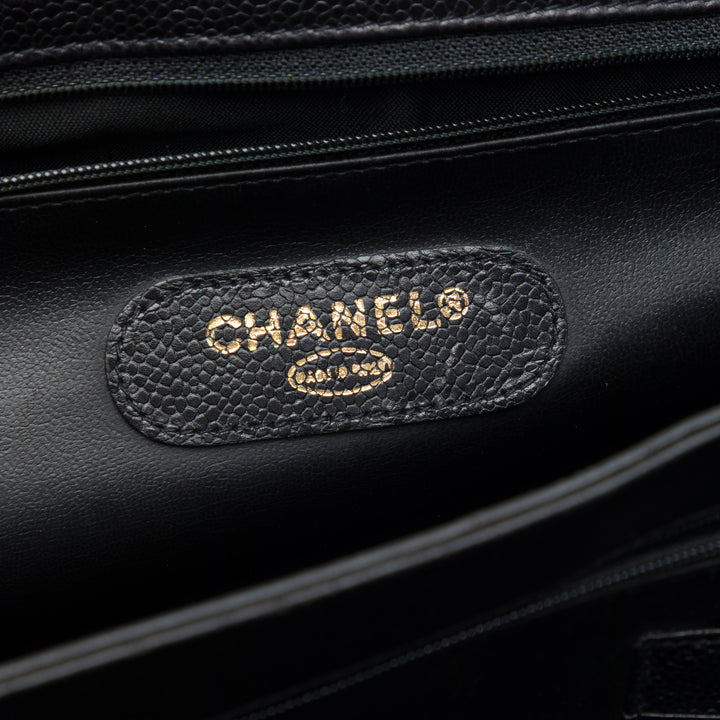 Chanel Matelassé Combination Lock Porte-documents Cuir caviar Noir