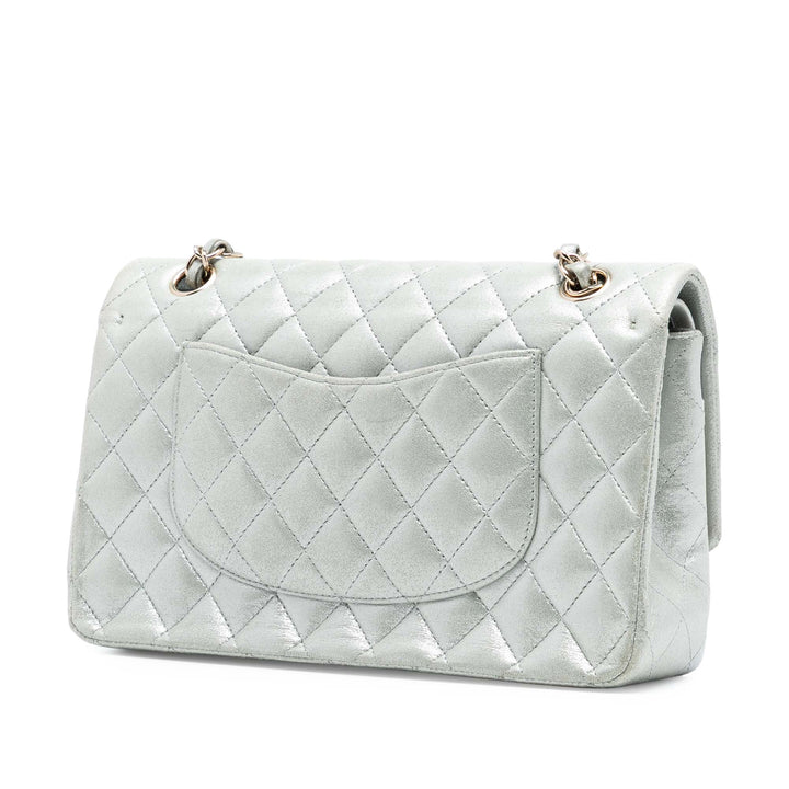 Chanel Medium Classic Iridescent Cuir d’agneau Double rabat