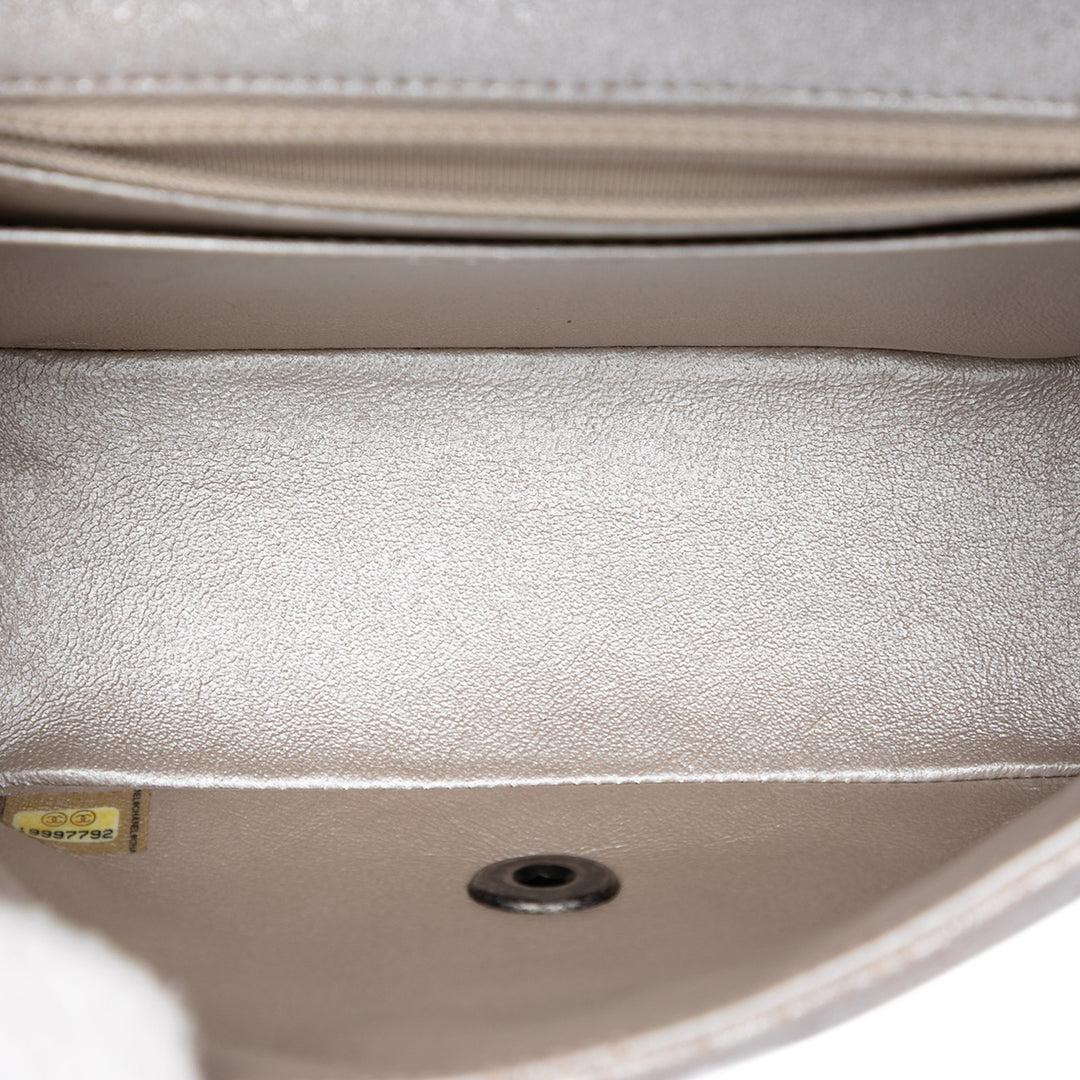 Chanel Mini Square Classic Metallic Cuir d’agneau Simple rabat
