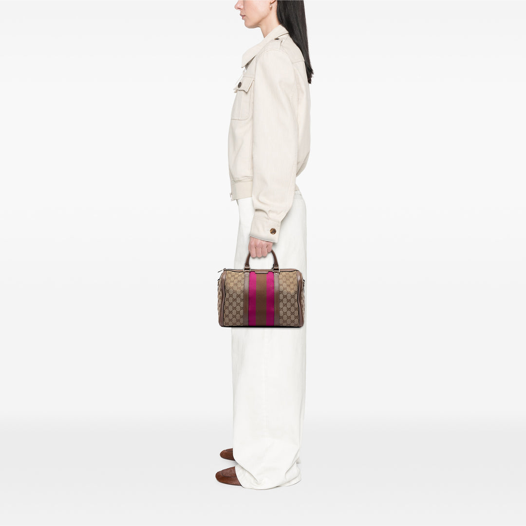 Gucci Medium GG Toile Web Joy Boston Sac