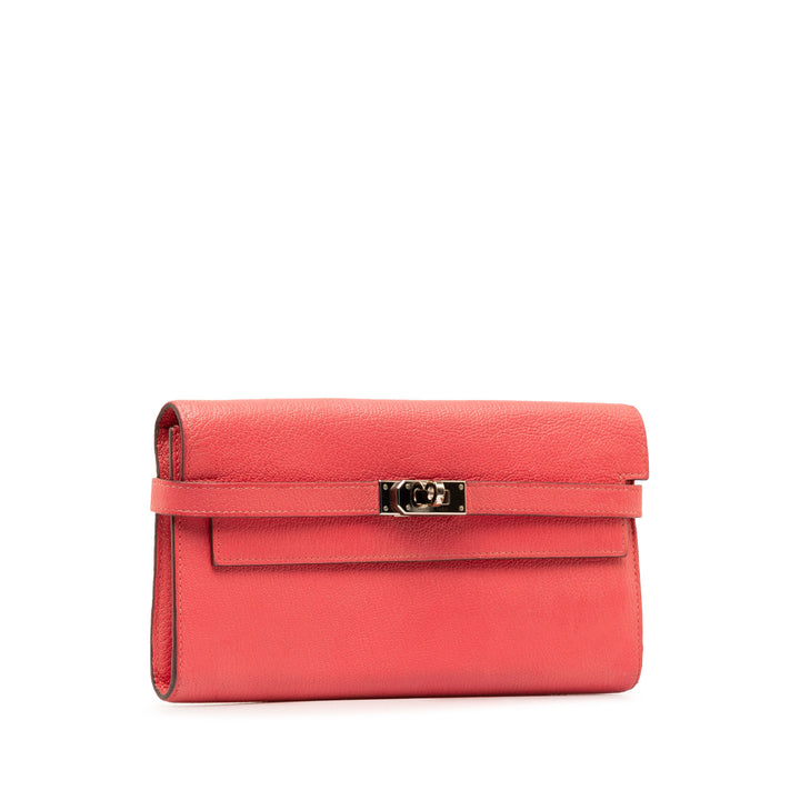 Chevre Classic Kelly Wallet Pink - Gaby Paris