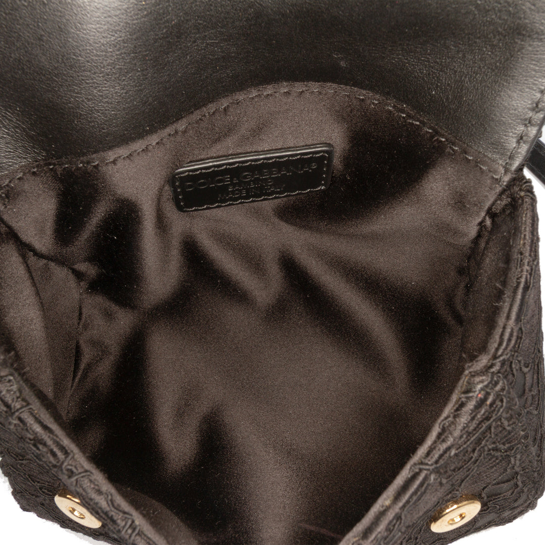 Dolce & Gabbana Soie et Lace Cristal Embellished DG à rabat Sac