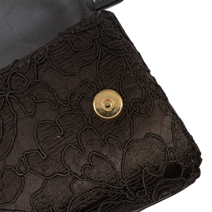 Dolce & Gabbana Soie et Lace Cristal Embellished DG à rabat Sac