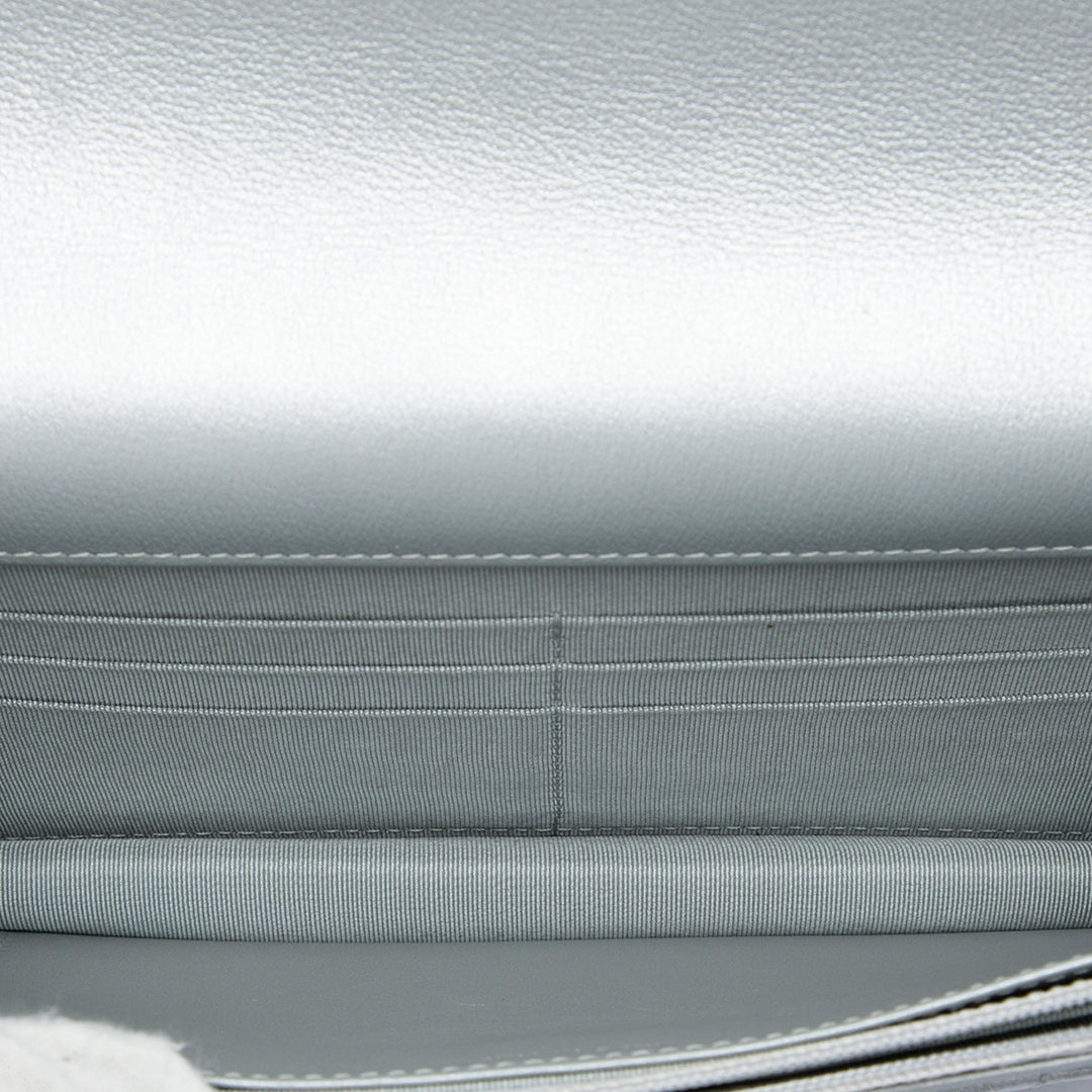 Reissue 2.55 Matelassé Métallisé vieilli Wallet on Chain Cuir de veau Argenté