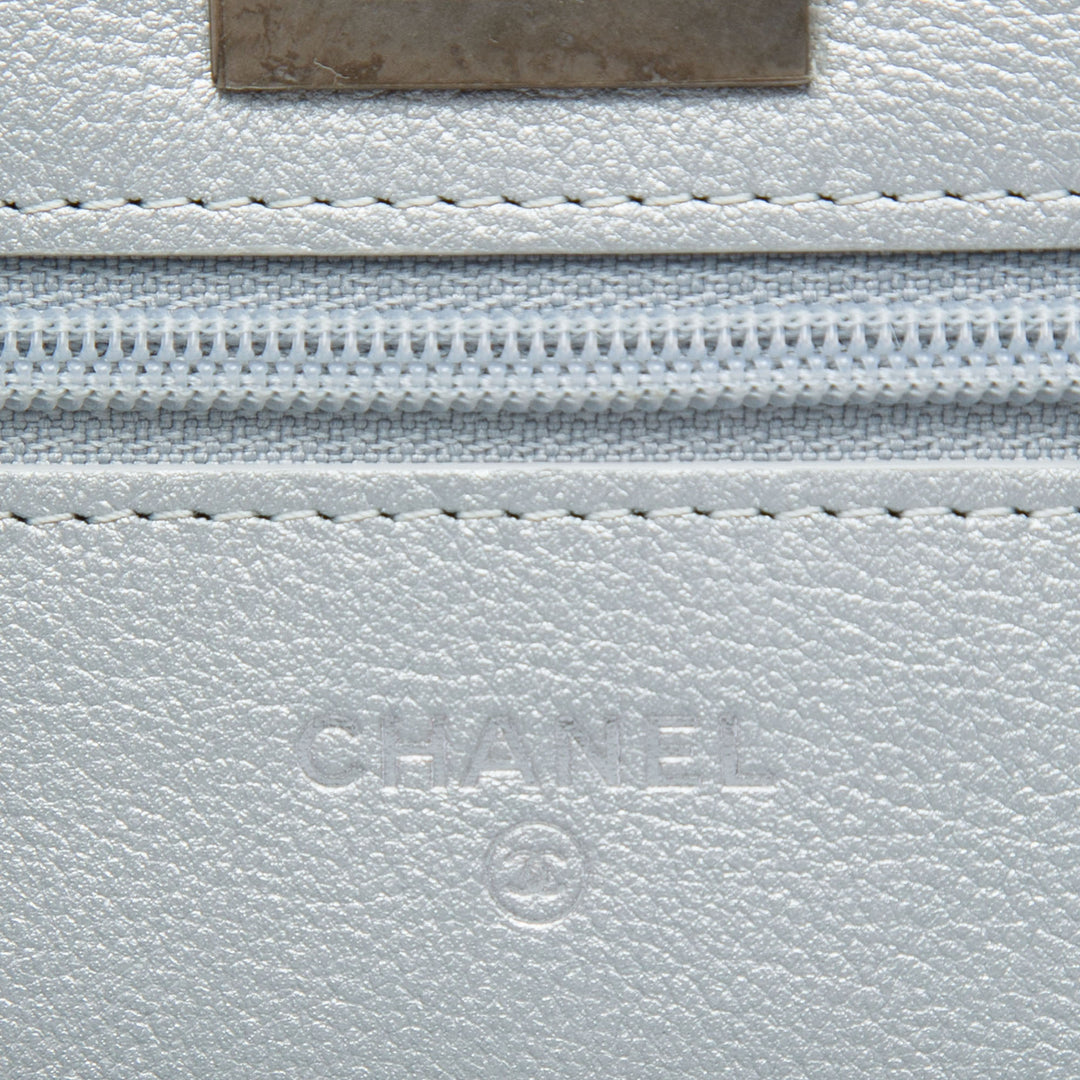 Reissue 2.55 Matelassé Métallisé vieilli Wallet on Chain Cuir de veau Argenté