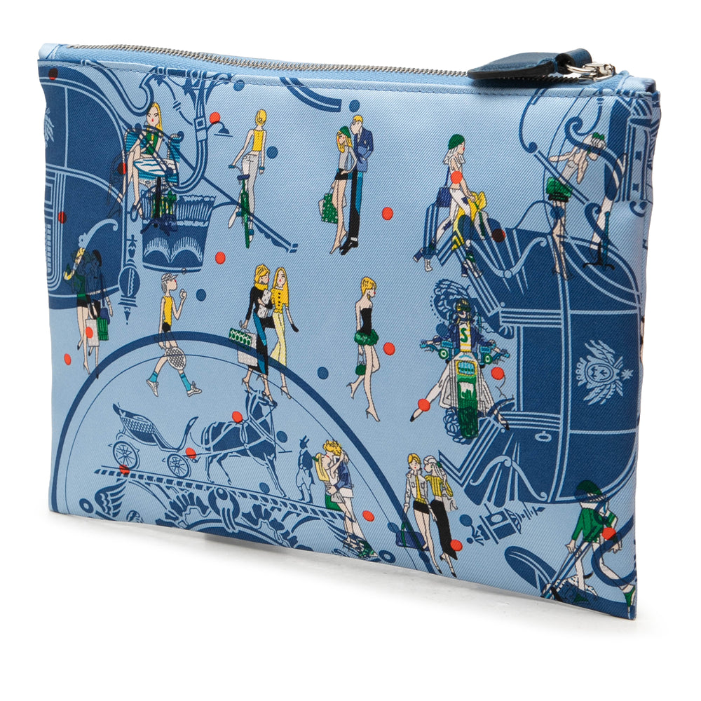 Hermès Ex Libris Les Parisiennes Poche Cosmetic Étui Bleu – vue 2 – GABY PARIS