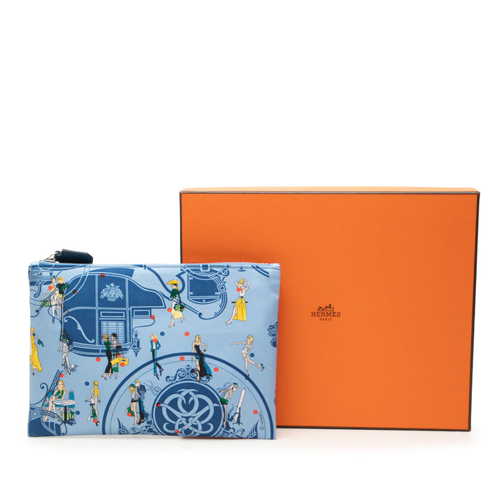 Hermès Ex Libris Les Parisiennes Poche Cosmetic Étui Bleu – vue 7 – GABY PARIS