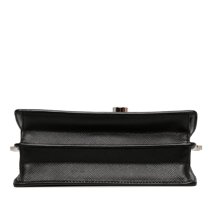 Prada Sac bandoulière Lux Sound Lock Saffiano Noir – vue 3 – GABY PARIS