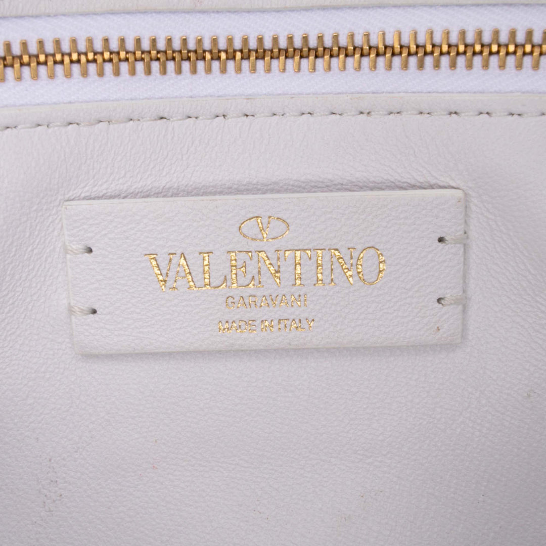Medium PVC Roman Stud Satchel White - Gaby Paris