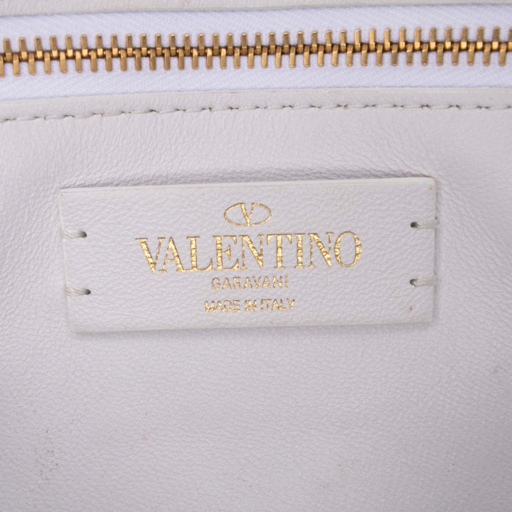 Medium PVC Roman Stud Satchel White - Gaby Paris