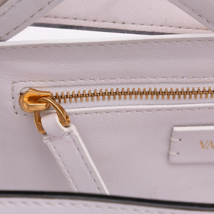 Medium PVC Roman Stud Satchel White - Gaby Paris