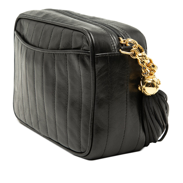 Chanel CC Vertical Matelassé Cuir d’agneau Pompon Sac caméra